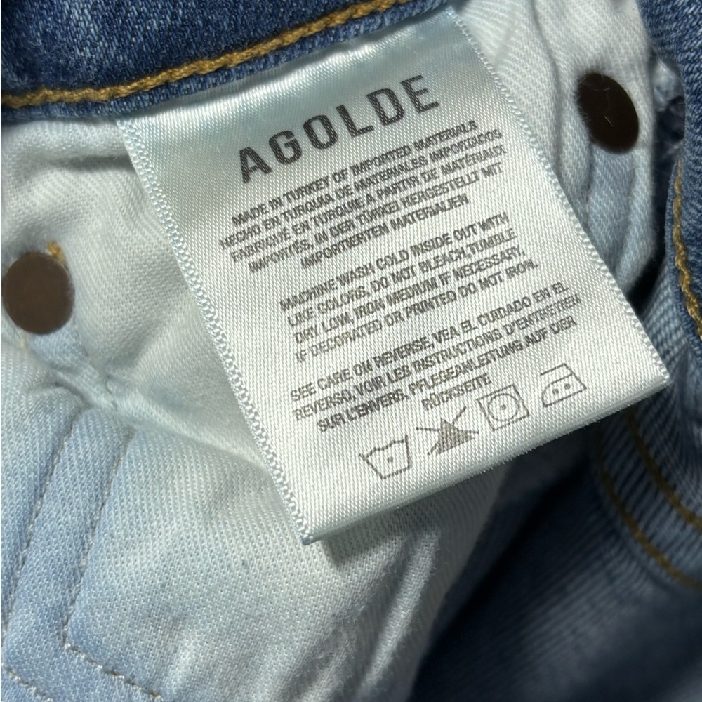 Agolde Nico High-Rise Slim Fit Jeans With Button Fly And Raw Hem Women’s Size 29 - Picture 11 of 13